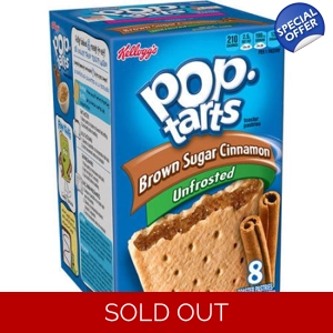 Kelloggs Unfrosted Brown Sugar Cinnamon Pop-Tarts Box of 8 Pop tarts